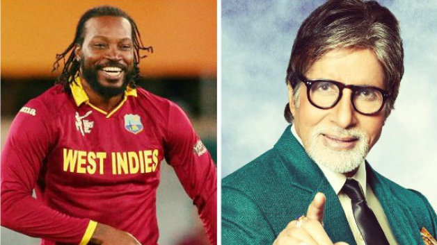 chris gayle stumps amitabh bachchan 2107 Chris Gayle stumps Amitabh Bachchan!