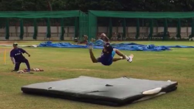 WATCH: Virat Kohli and Shikhar Dhawan take diving catches in practice