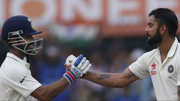 india v new zealand virat kohli 211 ajinkya rahane 188 india 557 4988 IND v NZ: Kohli 211, Rahane 188, India 557