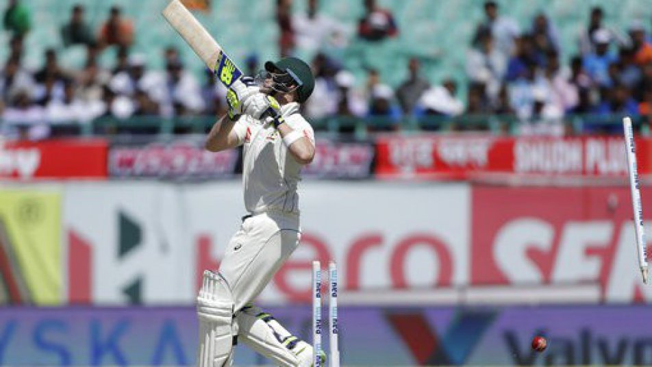 bhuvneshwar sends smith s off stump on a cartwheel 9001 Bhuvneshwar sends Smith's off stump on a cartwheel