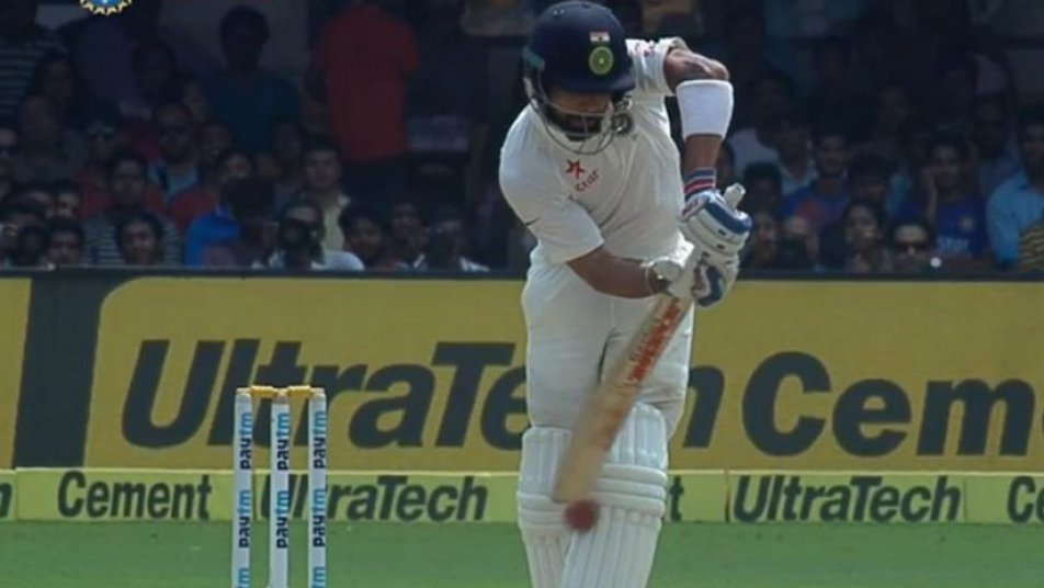 video virat falls as drs fails to find conclusive evidence 8682 VIDEO: Virat falls as DRS fails to find conclusive evidence