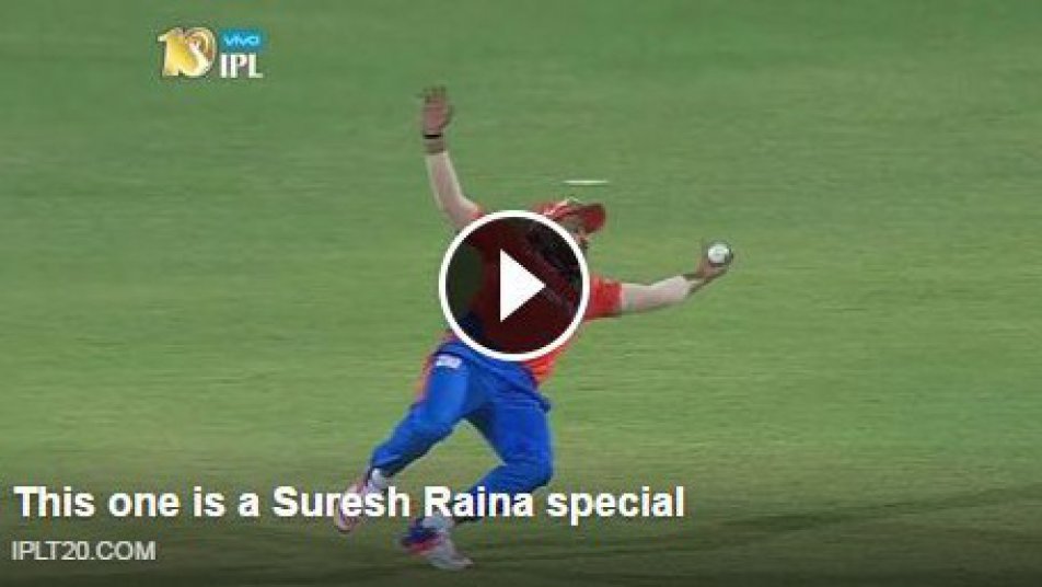 watch suresh raina s incredible catch to dismiss ajinkya rahane 9386 WATCH: Suresh Raina's incredible catch to dismiss Ajinkya Rahane