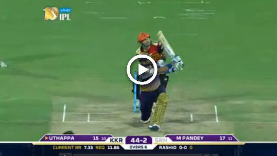 watch robin uthappa powers monster six against sunrisers 9717 WATCH: Robin Uthappa powers monster six against Sunrisers