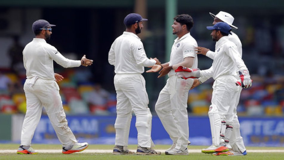 Team: Virat Kohli (Captain), Shikhar Dhawan, KL Rahul, Cheteshwar Pujara, Ajinkya Rahane (vice captain), Rohit Sharma, R Ashwin, Axar Patel, W Saha (wk), Ishant Sharma, Umesh Yadav, Hardik Pandya, Bhuvneshwar Kumar, M Shami, Kuldeep Yadav, Abhinav Mukund. (Photo: AP)