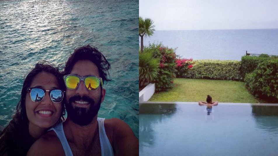 Hardik Pandya surprised by Dipika Pallikal's private pool