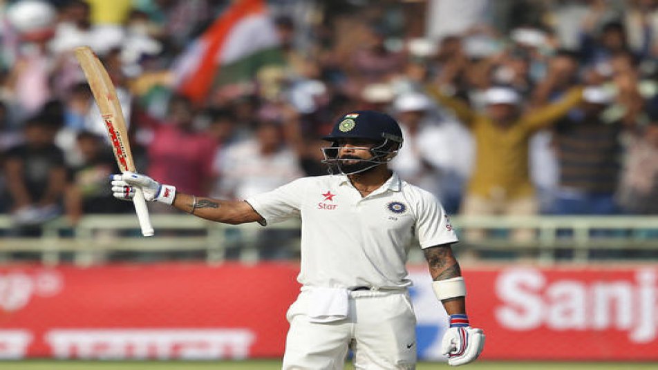 The Indian skipper has already created many records at Vishakhapatnam and his second innings of 81 runs helped him add another feather to his hat. 
(Source: AP)
