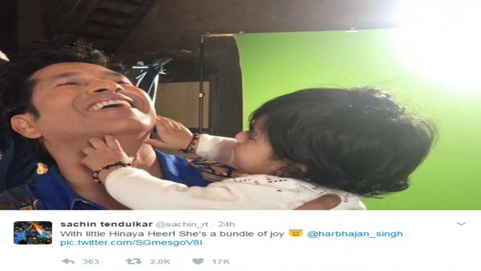 Sachin's adorable moments with 'bundle of joy' Hinaya Heer