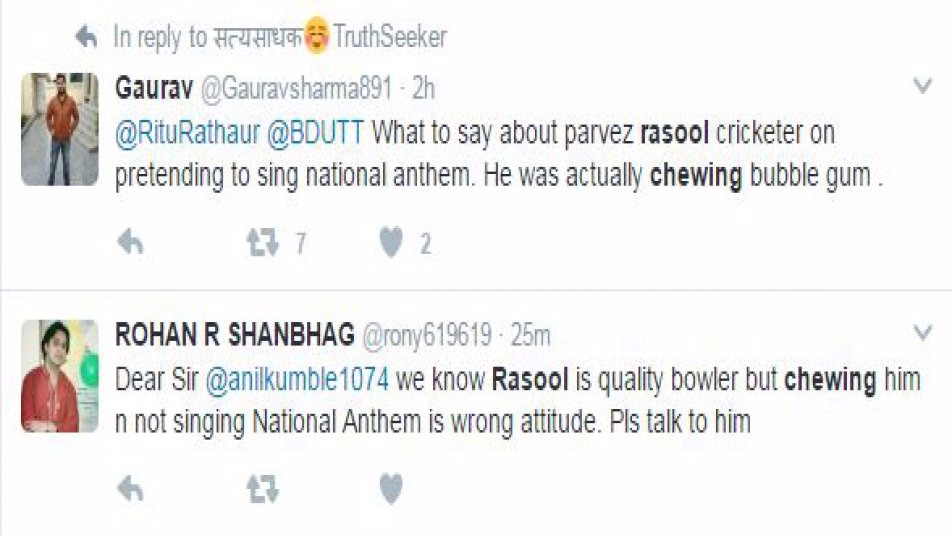 Twitter blasts Rasool for chewing a gum during India's national anthem