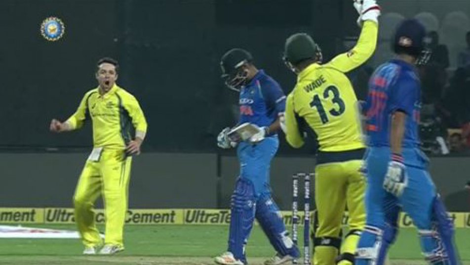 watch wade s throw lands on rohit sharma s helmet 12330 WATCH: Wade’s throw lands on Rohit Sharma’s helmet