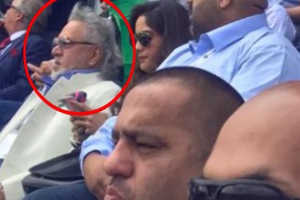 Vijay Mallya in the stands at Edgbaston in Birmingham