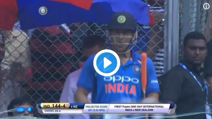 WATCH: This is what happened when Dhoni walked out to bat at the Wankhede Stadium