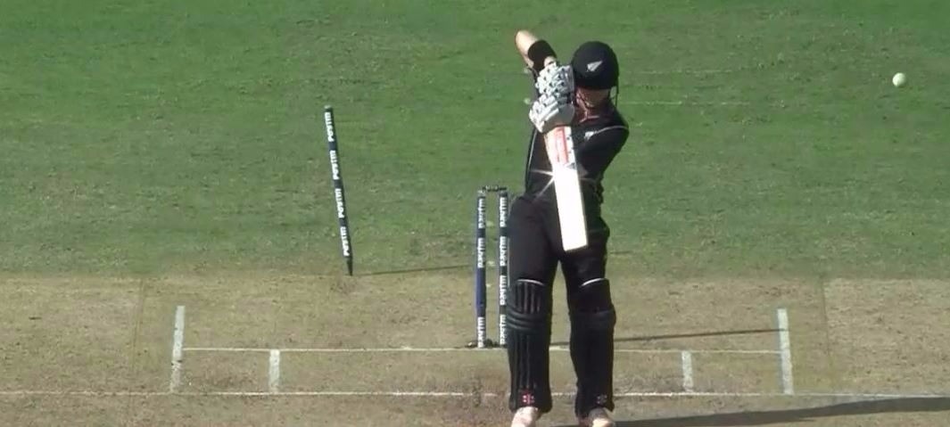 WATCH: Bhuvneshwar sends Nicholls’ stump flying