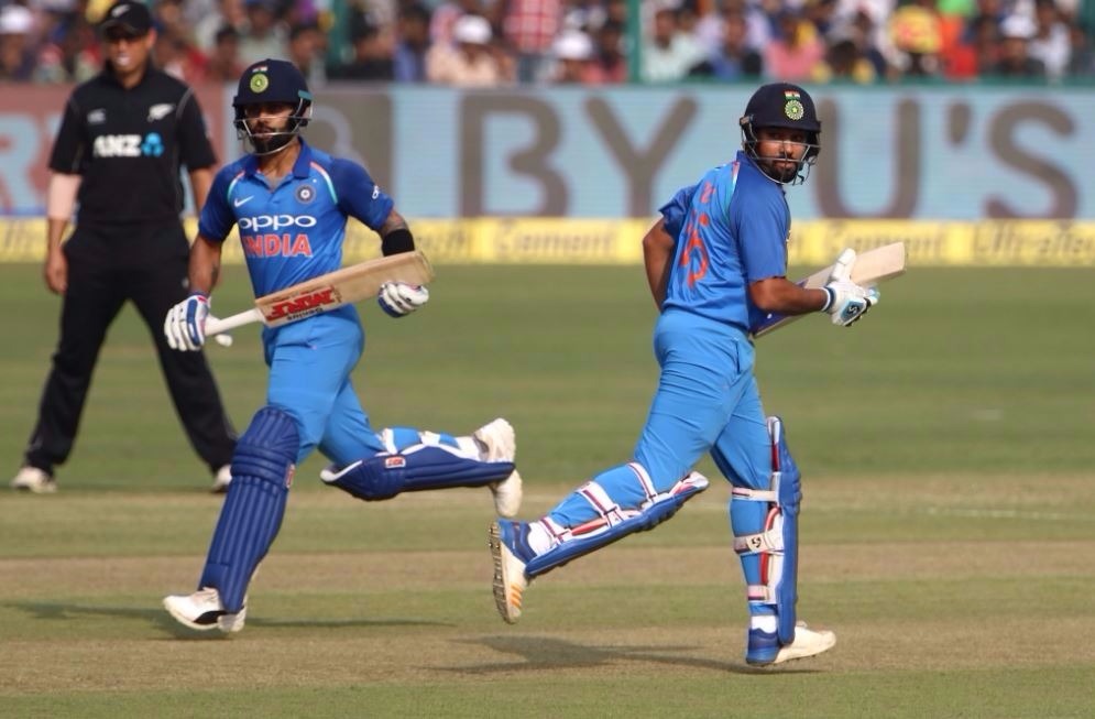 Rohit, Kohli centuries push India to 337 in decider