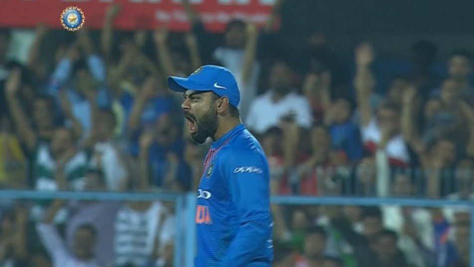 watch virat kohli s epic celebration after dismissing david warner 12513 WATCH: Virat Kohli’s epic celebration after dismissing David Warner