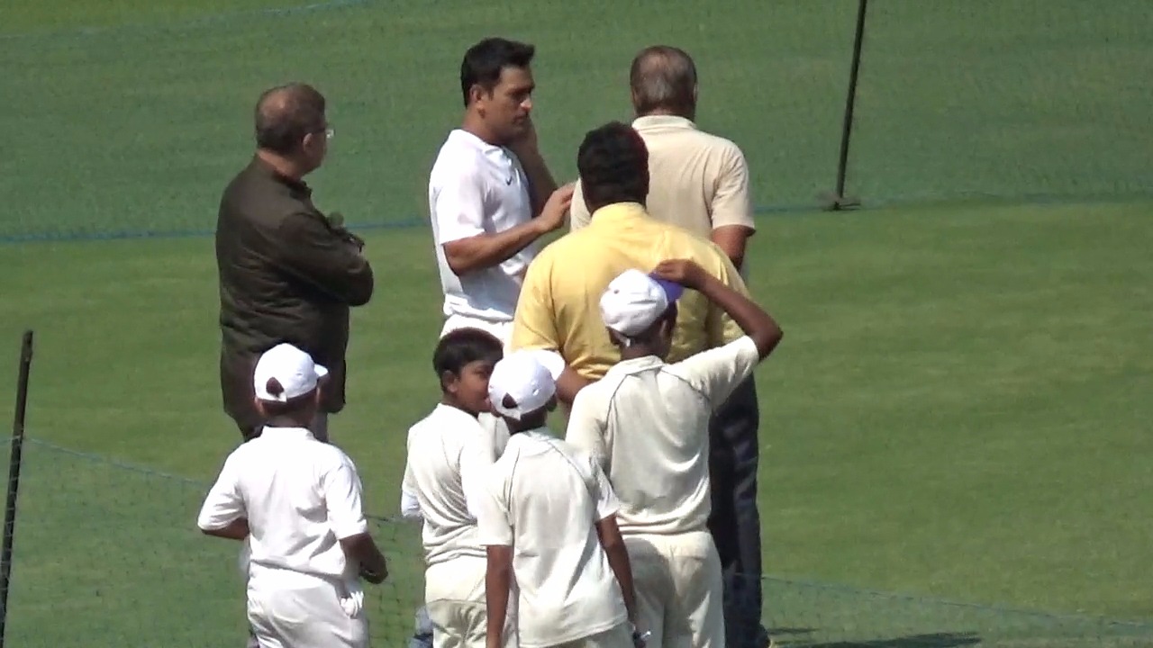 Dhoni showed his usual gestures, going near the pitch to have a look at it, batted at the nets