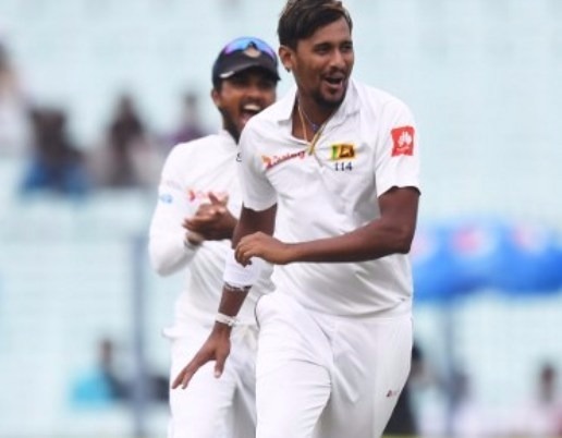 Pacer Suranga Lakmal took three wickets on a green top track to keep the more fancied India batsmen at bay and reduce the hosts to 17/3 after 11.5 overs at stumps in a rain-truncated opening day of the first cricket Test here at the Eden Gardens on Thursday.