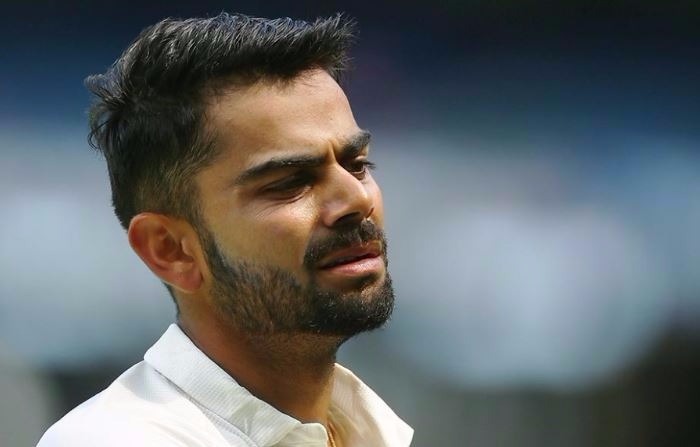 watch virat caught chewing gum during national anthem before india sl test series opener in kolkata WATCH: Virat caught chewing gum during national anthem before India-SL Test series opener in Kolkata