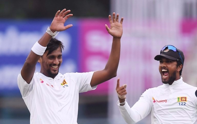 Lakmal rocks Indian top order on rain-hit day one