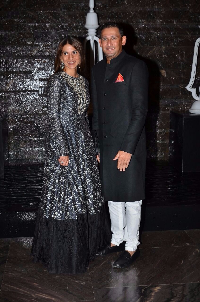 Zaheer’s neighbor and ‘partner in crime’ Ajit Agarkar attended the wedding dinner with wife.