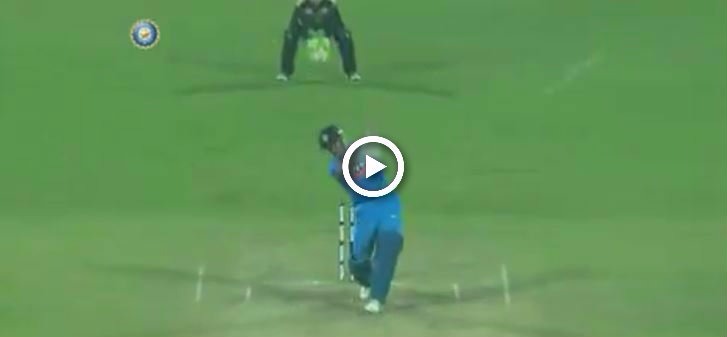 video ms dhoni powerful six against new zealand cricket news VIDEO: MS Dhoni smacks monstrous six