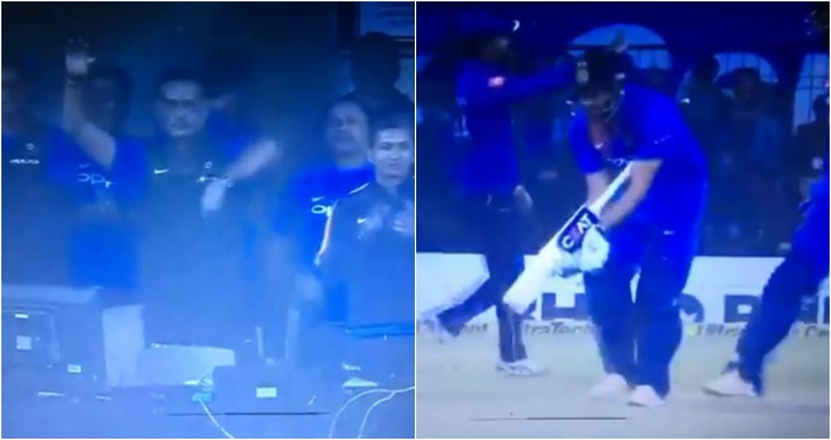 WATCH: Rohit signals coach to send Dhoni to bat at No.3