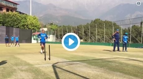 watch ms dhoni shows his bowling skills WATCH: MS Dhoni shows his bowling skills