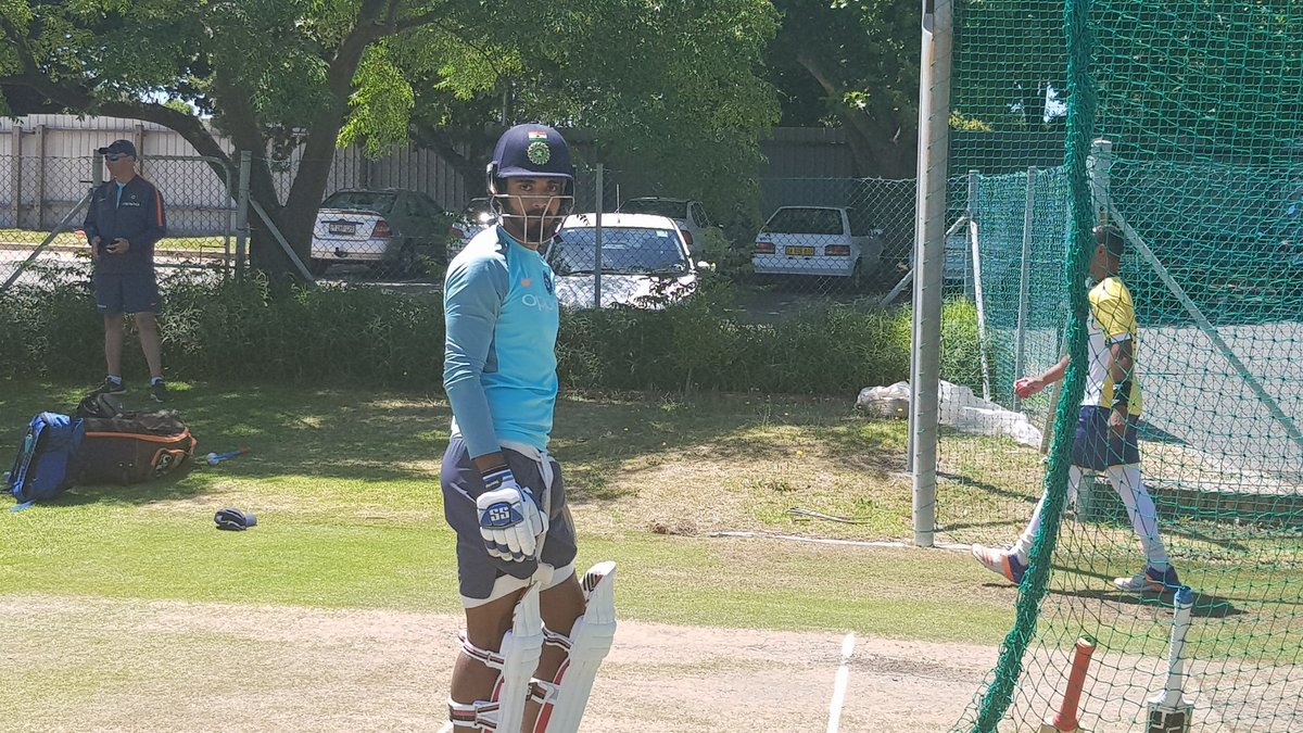 Rahul too was seen practicing alongside Rahane in the nets.