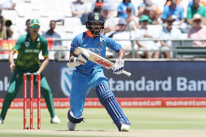 The left-handed batsman slammed two sixes and 10 fours during the course of his first century in South Africa.