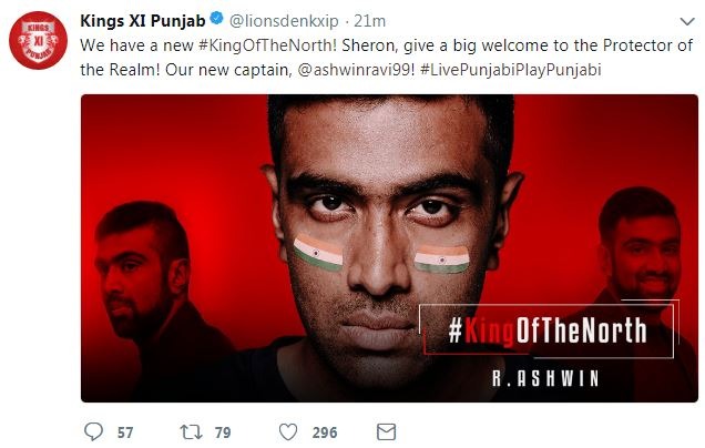 Ravichandran Ashwin named Kings XI Punjab skipper for IPL season 11