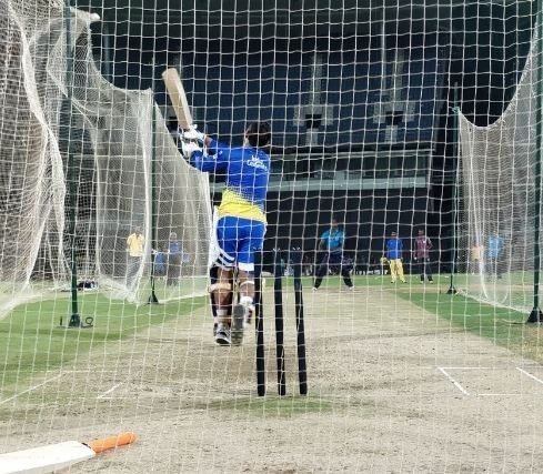 watch dhoni sweats it out in the nets in chennai WATCH: Dhoni sweats it out in the nets in Chennai