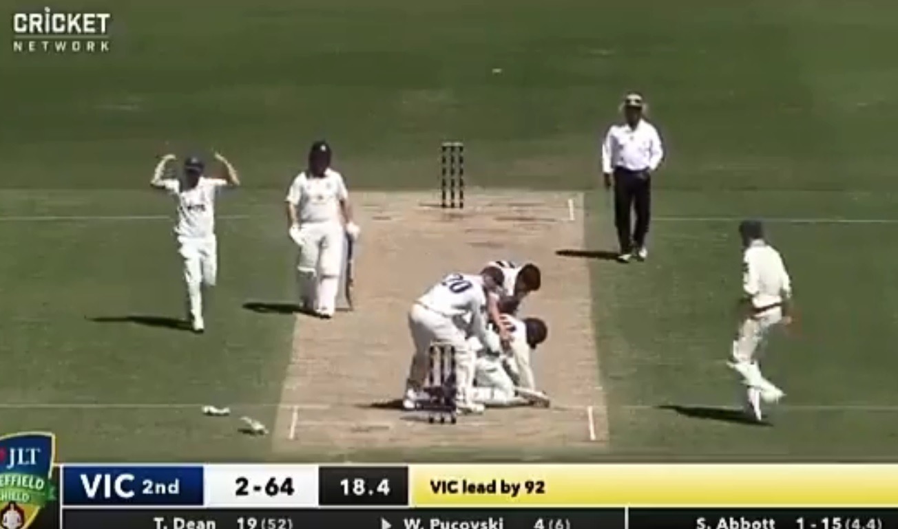 Hughes rerun: Abbott bouncer hits batsman on head, causes concussion Hughes rerun: Abbott bouncer hits batsman on head, causes concussion