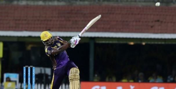 Russell slams 105-metre six, ball lands outside the stadium