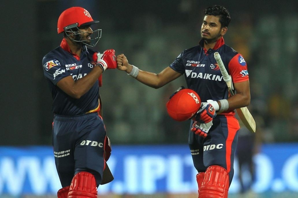 knight riders opt to bowl daredevils drop former captain gambhir Iyer-led Delhi 'Dares' to dream, thrashes KKR by 55 runs