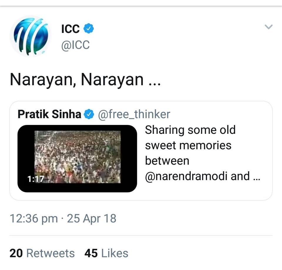 ICC runs itself out with tweet on rape convict Asaram Bapu ICC runs itself out with tweet on rape convict Asaram Bapu