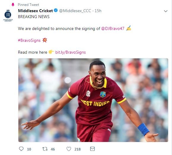 He's set to join the team in early July and will be making his debut for Middlesex against his former team on July 5 and play his last match against Hampshire on Jul 26.