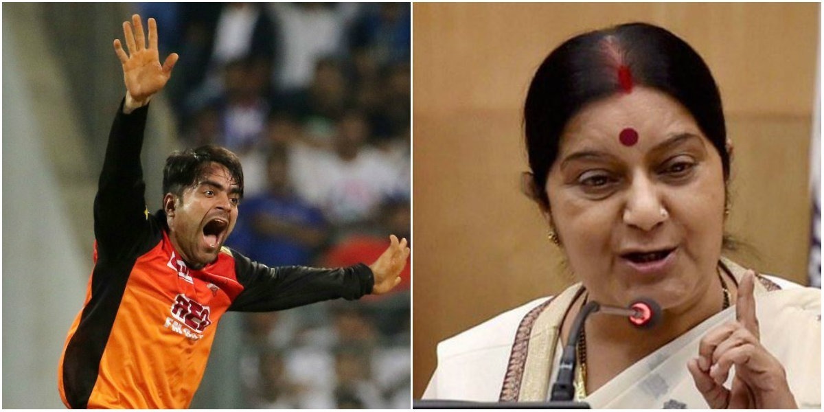 EAM Swaraj tweets on getting Rashid to play for India, Afghan President replies