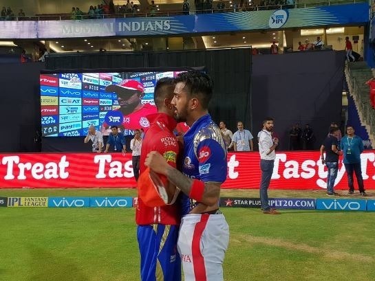 Pandya and Rahul swap shirts after a nail-biting thriller at Wankhede