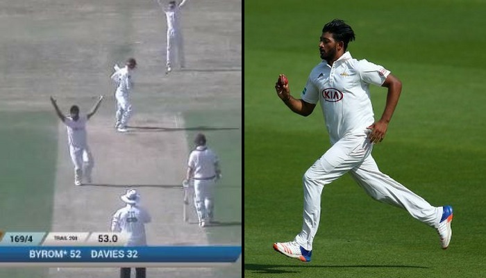 watch surreys ryan patel rips off somerset batting claims 6 wickets in 35 overs Watch: Surrey's Ryan Patel rips off Somerset batting, claims 6 wickets in 3.5 overs