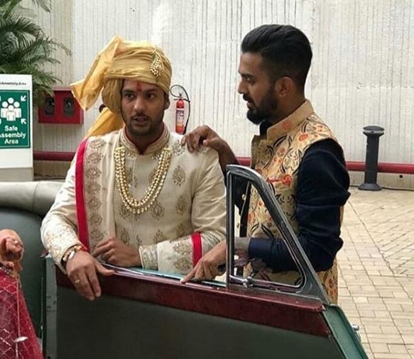 KL Rahul, his Kings XI Punjab and Karnataka teammate was the only cricketer of the Indian cricket team to grace the occasion. 