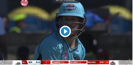 WATCH: David Warner scores just 1 on return to competitive cricket