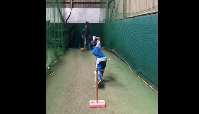 WATCH: Sanath Jayasuriya in action with his son in nets WATCH: Sanath Jayasuriya in action with his son in nets