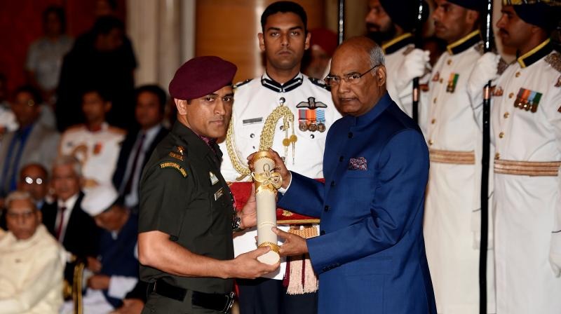 Dhoni was awarded Padma Bhushan in 2018 was his outstanding performance a captain and as player in the game of cricket/ Courtesy: Twitter