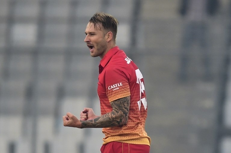 zimbabwes kyle jarvis rushed to hospital with suspected broken arm Zimbabwe's Kyle Jarvis rushed to hospital with suspected broken thumb