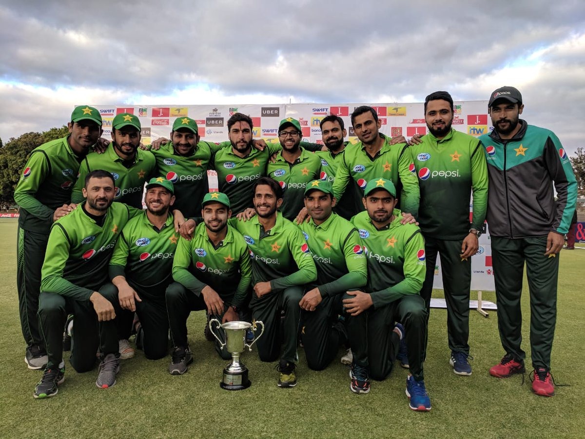 Pakistan completed a series whitewash over Zimbabwe with a 131-run win today in the fifth and final match at Queens Sports Club in Bulawayo/Photo: Twitter