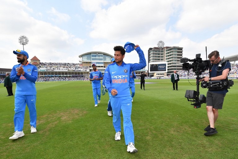 With this bowling figures, Kuldeep became the first left-arm wrist spinner to claim a 5-wicket haul in ODIs/Photo: Courtesy: AFP