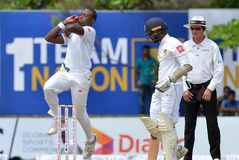 In the first Test against Sri Lanka, Rabada has clinched 7 wickets so far/ Photo Courtesy: AFP