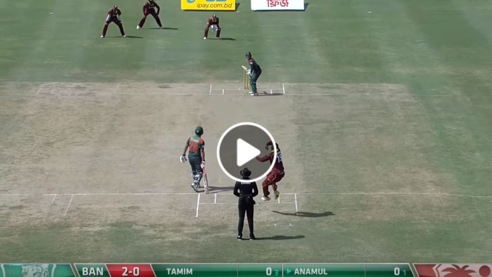 watch sheldon cottrell bowls the worst bowl ever WATCH: Sheldon Cottrell bowls the worst ball ever