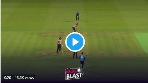 watch jofra rattles middlesex with last over hat trick WATCH: Jofra rattles Middlesex with last-over hat-trick