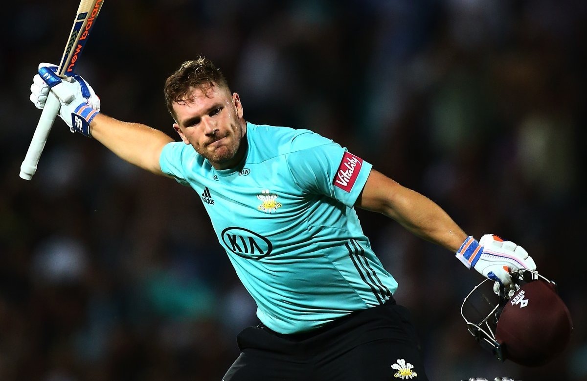 finch smashes 45 ball century against middlesex in vitality blast t20 Finch smashes 45-ball century against Middlesex in Vitality Blast T20