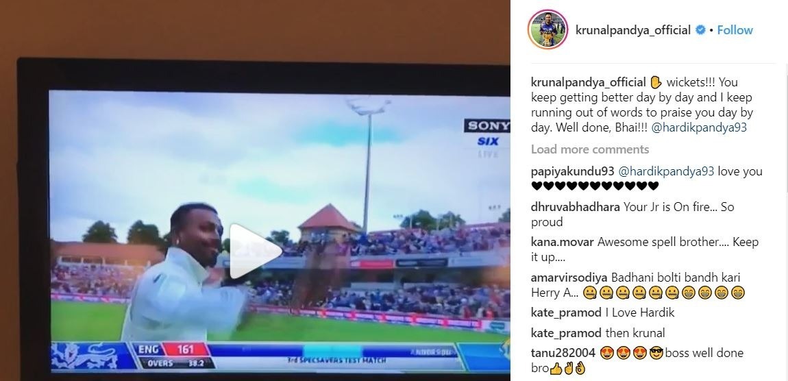 Brother Krunal leads the way as wishes pour in for Hardik Pandya